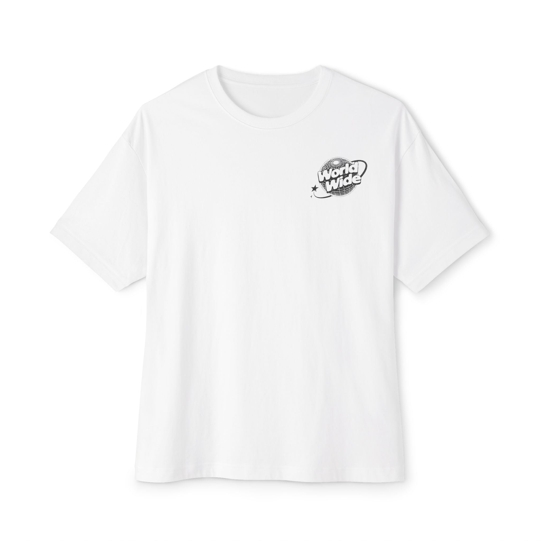 Oversized Boxy Tee with 'Happy' Lip Graphic — Casual Streetwear T-Shirt