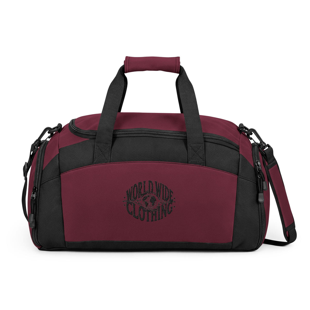 Black Gym Duffle Bag – Compact Workout & Travel Gym Bag with Shoulder Strap